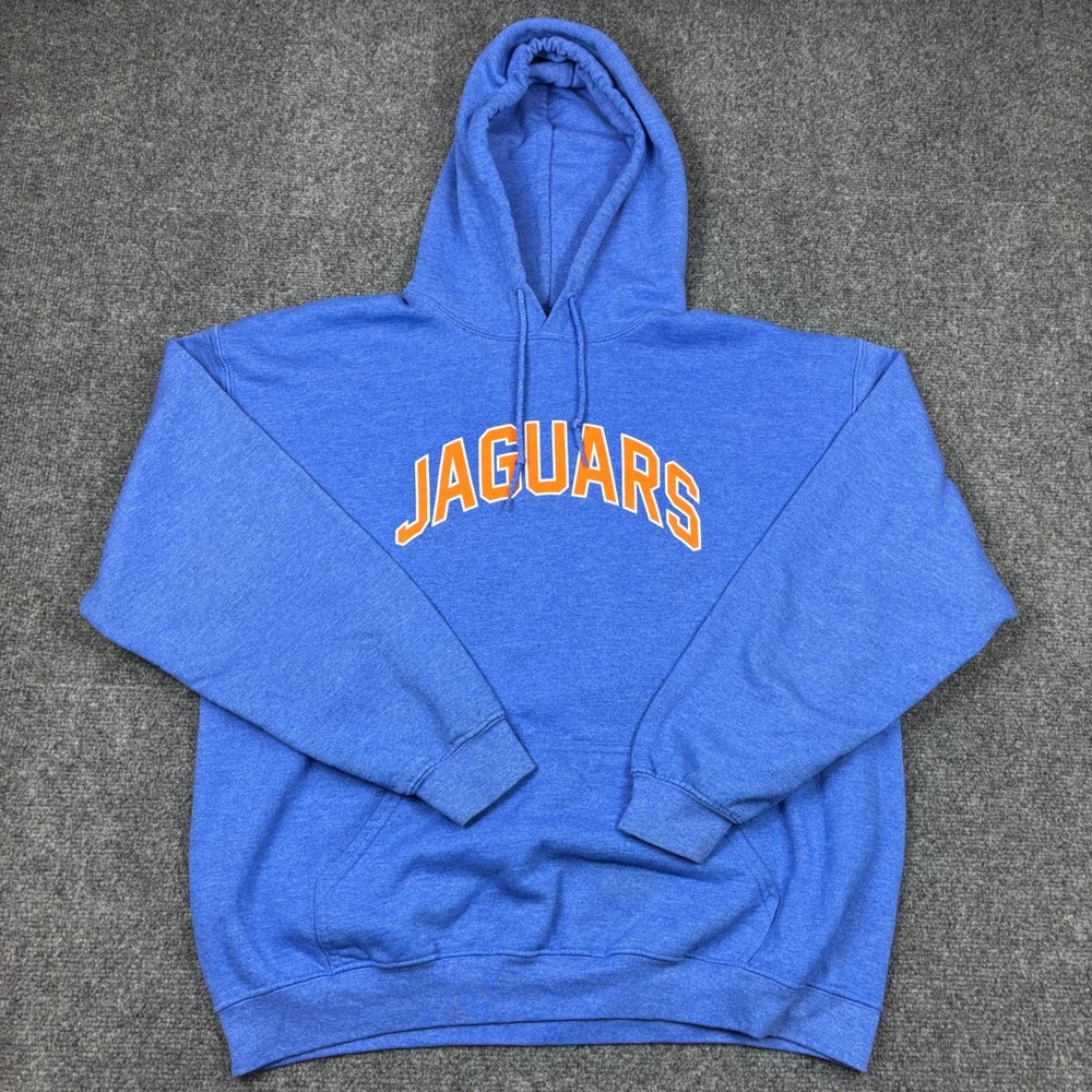 Gildan Heavy Blend Blue Jaguars Graphic Hoodie Sweatshirt Mens Size Large